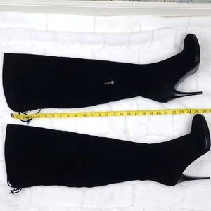 Black suede boots